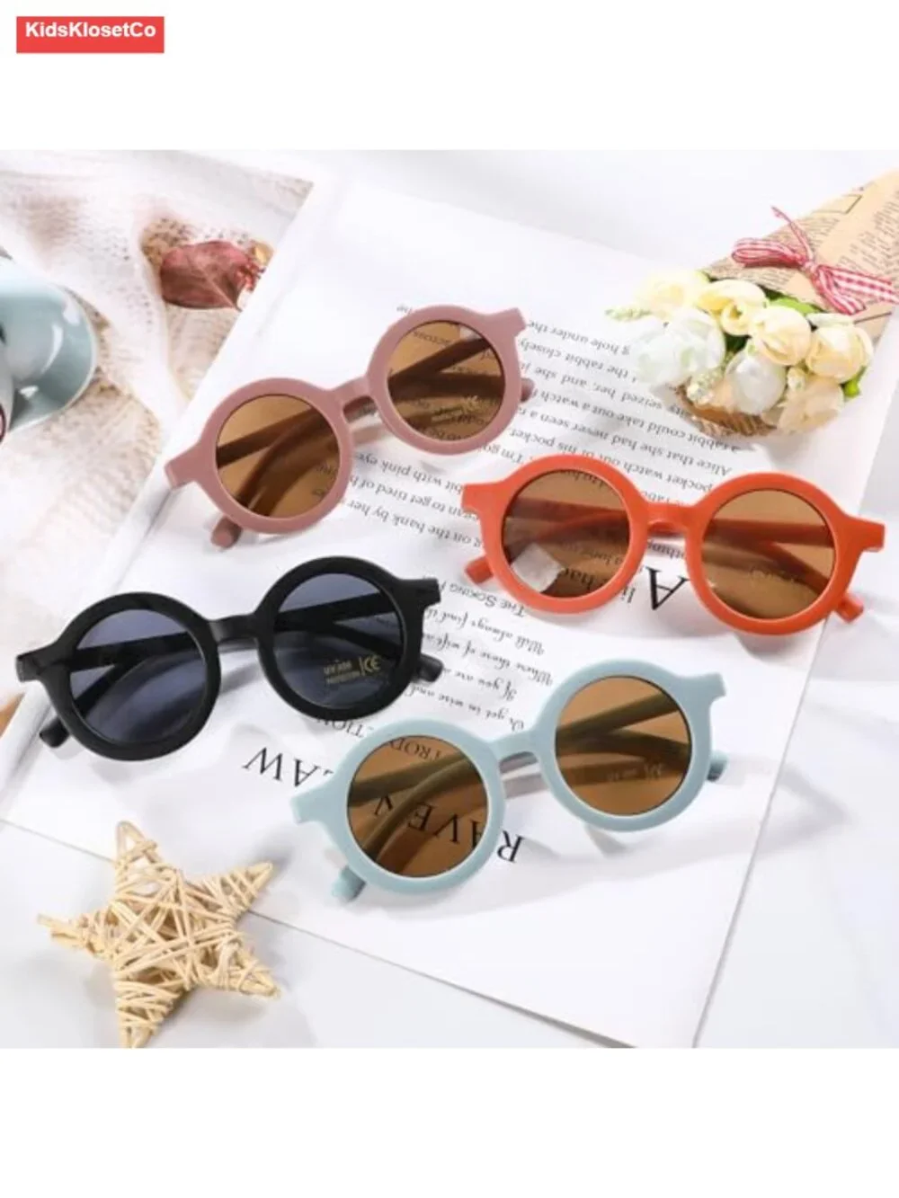 Kids Round Sunglasses UV400 Protection Matte Finish Unisex Outdoor Eyewear